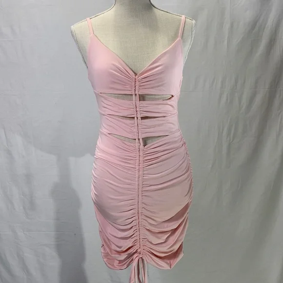SHEIN | Dresses | Shein Cutout Light Pink Bodycon Mini Dress Size 8 |  Poshmark